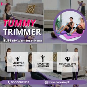 Heavy Duty Peddle Puller Tummy Trimmer Exercise Fitness Band with Strong 4 Tubes for Improving Weight Body Posture Waist and Shape at your Home